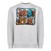 Heather Grey American Football Mama Mother's Day Heavyweight Sweatshirt - LillyAllenDesigns