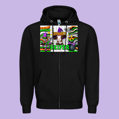 Spooky Heifer Zipper Hoodie Designed By Artiststas
