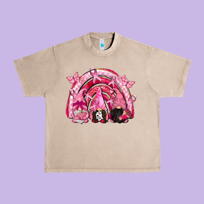 Gnomes Rainbow Breast Cancer Urban Heavy Tee Designed By Cowgirlartshop