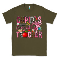 Army Green Cupid's Favorite Teacher Valentine's Day Classic Tee - HowdyJamesFarm