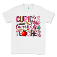 White Cupid's Favorite Teacher Valentine's Day Classic Tee - HowdyJamesFarm