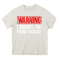 Cream Mens Warning I Bought The Drink Package Cruise Shirts [Men] Heavy Core Tee - trangStudio