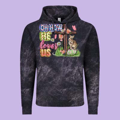 Oh How He Loves Us Easter Day Vintage Hoodie Designed By Cowgirlartshop