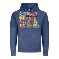 Vintage Denim Oh how he loves us Easter Day Vintage Hoodie - CowGirlArtShop