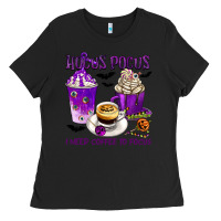 Black Hocus Pocus I Need Coffee to Focus Ladies Tee - texasbilliewilder