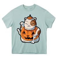 Cute Kawaii Maneki Neko Cat Halloween Pumpkin Costume Boys Heavy Core Tee | Teevron