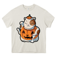 Cream cute kawaii maneki neko cat halloween pumpkin costume boys Heavy Core Tee - trangStudio