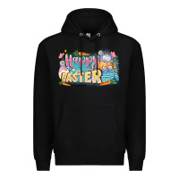 Black Happy Easter Premium Hoodie - LillyAllenDesigns