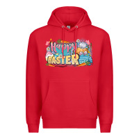Red Happy Easter Premium Hoodie - LillyAllenDesigns