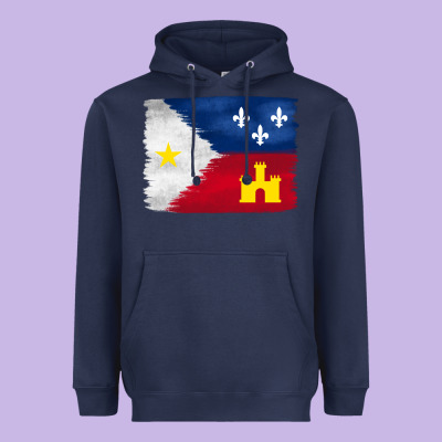 Louisiana Flag Background Heavyweight Hoodie Designed By Barkaloodesign