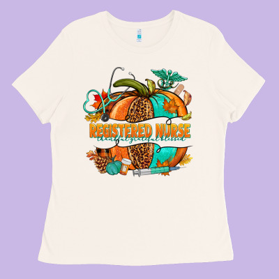 Registered Nurse Pumpkin Ladies Tee Designed By Nancycooperartshop