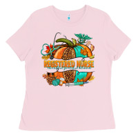 Bubblegum Pink registered nurse pumpkin Ladies Tee - NancyCooperArtShop