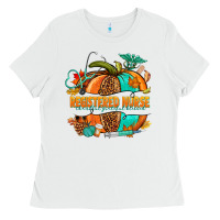 White registered nurse pumpkin Ladies Tee - NancyCooperArtShop