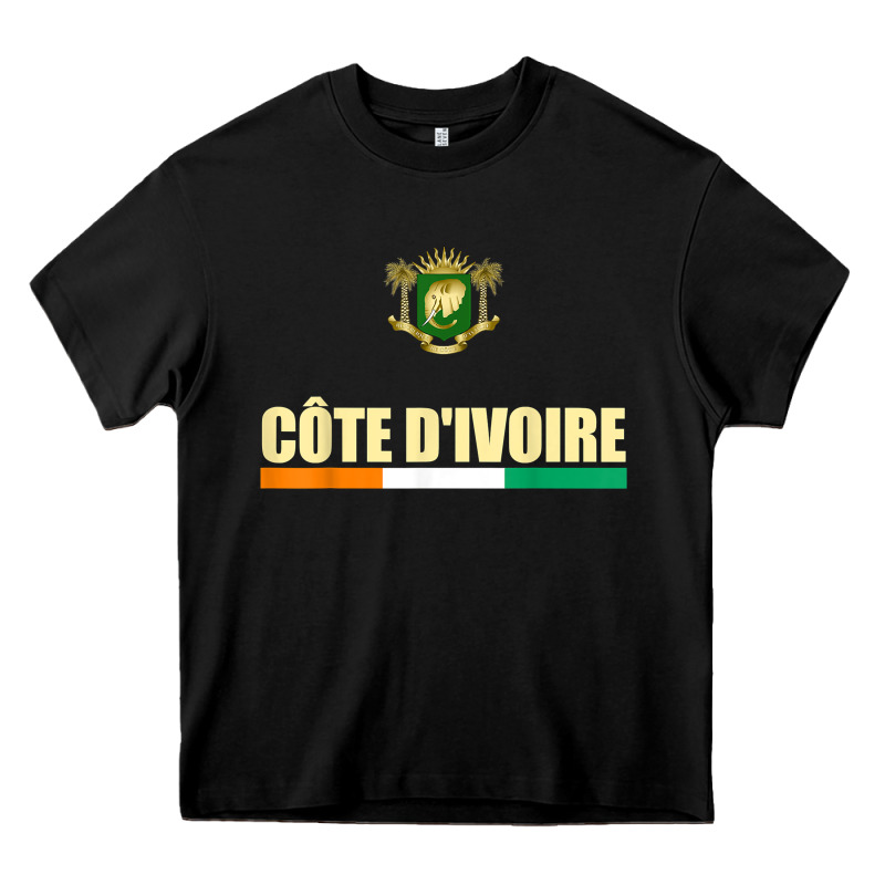 Cote D_ivoire National Flag Ivory Coast Coat Of Arms Gift Heavy Core Tee by trangStudio | Teevron