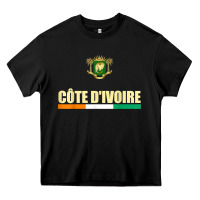 Black Cote d_Ivoire National Flag Ivory Coast Coat Of Arms Gift Heavy Core Tee - trangStudio