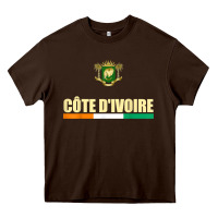 Chocolate Brown Cote d_Ivoire National Flag Ivory Coast Coat Of Arms Gift Heavy Core Tee - trangStudio