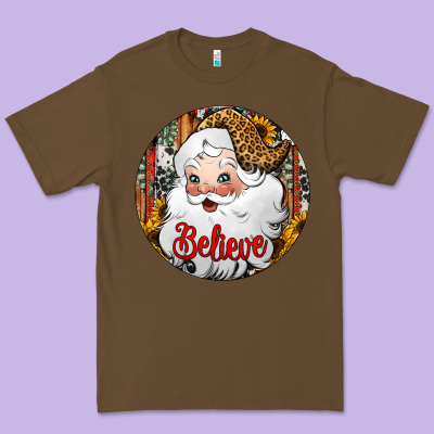 Believe Santa Claus Christmas Premium Tee Designed By Jasminsmagicworld