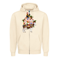 Sandshell stacked christmas farm animals Zipper Hoodie - Artiststas