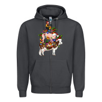 Smoke stacked christmas farm animals Zipper Hoodie - Artiststas