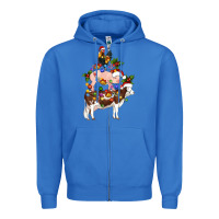 True Royal stacked christmas farm animals Zipper Hoodie - Artiststas