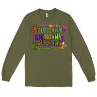 Army Green louisiana louisiana louisiana mardi gras Long Sleeve Tee - OliviaCreatesArt