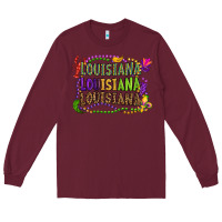 Burgundy louisiana louisiana louisiana mardi gras Long Sleeve Tee - OliviaCreatesArt