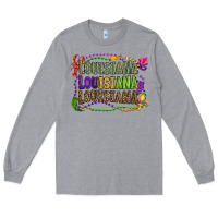 Heather Grey louisiana louisiana louisiana mardi gras Long Sleeve Tee - OliviaCreatesArt