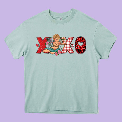 Xoxo Cupid Heavy Core Tee Designed By Ranaportraitstore
