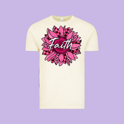 Faith Breast Cancer Awareness Sunflower Vintage Tee Designed By Jasminsmagicworld