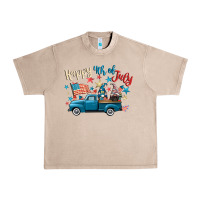 French Oak happy 4th of july gnome truck Urban Heavy Tee - CowGirlArtShop