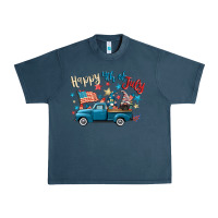 Midnight Navy happy 4th of july gnome truck Urban Heavy Tee - CowGirlArtShop