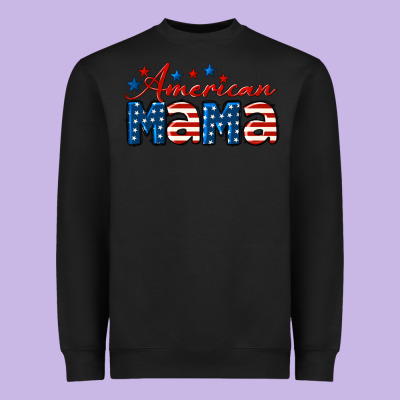 American Mama Mother's Day Heavyweight Sweatshirt Designed By Lillyallendesigns