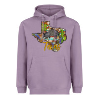Lavender texas map armadillo Heavyweight Hoodie - BarkalooDesign
