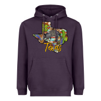 Plum texas map armadillo Heavyweight Hoodie - BarkalooDesign