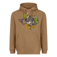 Toasted Coconut texas map armadillo Heavyweight Hoodie - BarkalooDesign