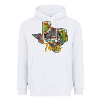 White texas map armadillo Heavyweight Hoodie - BarkalooDesign