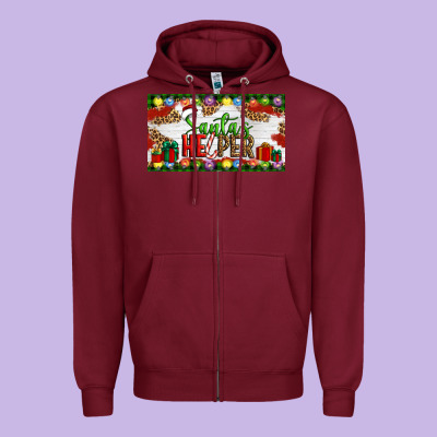 Christmas Santa's Helper Zipper Hoodie Designed By Artiststas