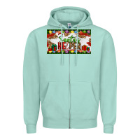 Seafoam Christmas Santa's Helper Zipper Hoodie - Artiststas