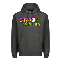 Charcoal Heather Stay Spooky Premium Hoodie - CowhideDigitalArt