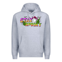 Heather Grey Stay Spooky Premium Hoodie - CowhideDigitalArt