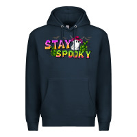 Navy Stay Spooky Premium Hoodie - CowhideDigitalArt