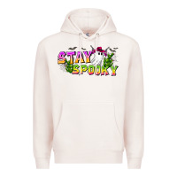 Pale Pink Stay Spooky Premium Hoodie - CowhideDigitalArt