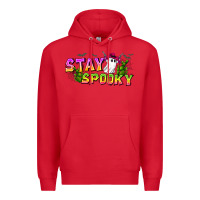 Red Stay Spooky Premium Hoodie - CowhideDigitalArt