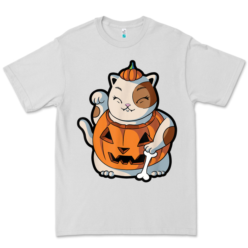 Cute Kawaii Maneki Neko Cat Halloween Pumpkin Costume Boys Premium Tee by trangStudio | Teevron