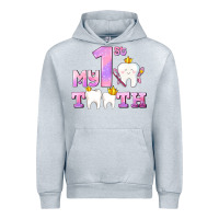 Heather Grey my first tooth with teeth for girls Urban Hoodie - AdoDesignShop