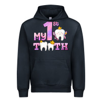 Navy my first tooth with teeth for girls Urban Hoodie - AdoDesignShop