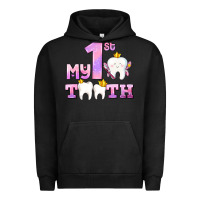 Pigment Black my first tooth with teeth for girls Urban Hoodie - AdoDesignShop
