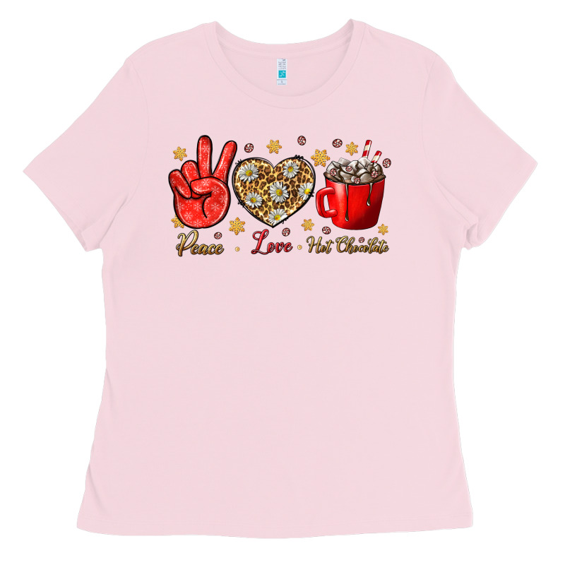 Peace Love Hot Chocolate Ladies Tee by NancyCooperArtShop | Teevron