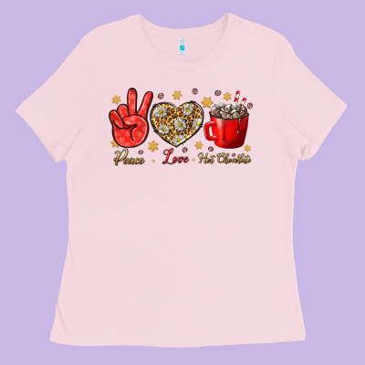 Peace Love Hot Chocolate Ladies Tee Designed By Nancycooperartshop