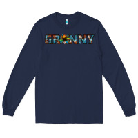 Navy granny cowhide sunflower Long Sleeve Tee - Jasminsmagicworld